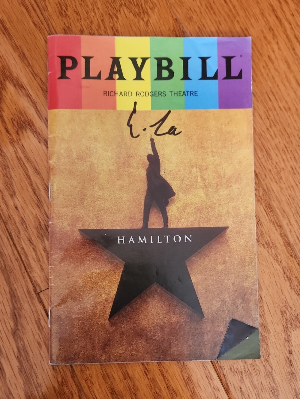Hamilton Playbill Program - Multicolor Cover Signed By Eddy Lee (Hamilton)